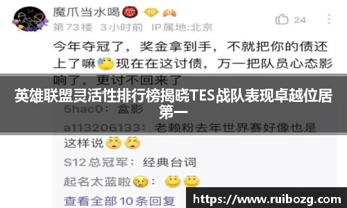 英雄联盟灵活性排行榜揭晓TES战队表现卓越位居第一